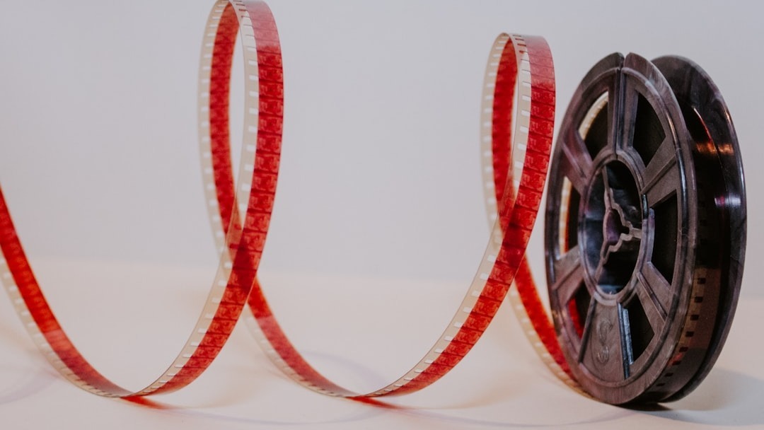 a close up of a reel of film